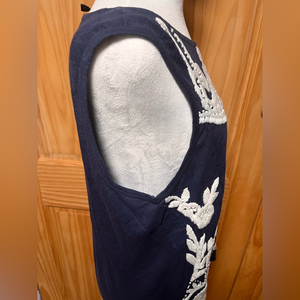 Lucky Brand Navy and White Tank Top - Picture 2 of 5